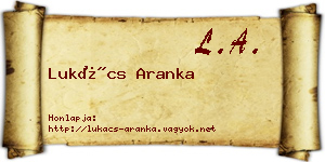 Lukács Aranka névjegykártya