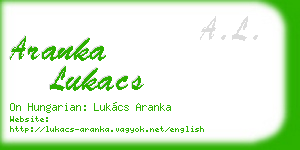 aranka lukacs business card